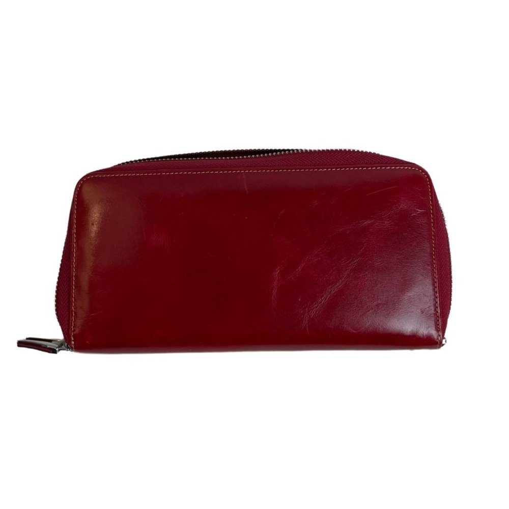 DANTE Red ZIp Around Leather Wallet